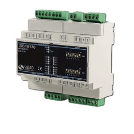 SS 10130 Distributed I/O Device in a 6 DIN Module Enclosure, 8 Digital Inputs, 4 Relay Outputs via RS-485