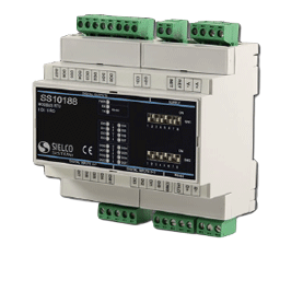 SS 10188 Distributed I/O Device in a 6 DIN Module Enclosure, 8 Digital Inputs and 8 PNP Transistor Type Digital Outputs via RS-485